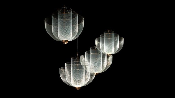 オランダ発「moooi」によるタンポポのようなペンダントライト 「Meshmatics Chandelier」が発表