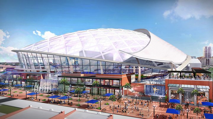 MLBのタンパベイ・レイズと建築事務所ポピュラス イーバーシティに建設予定の次世代球場のデザイン案を発表