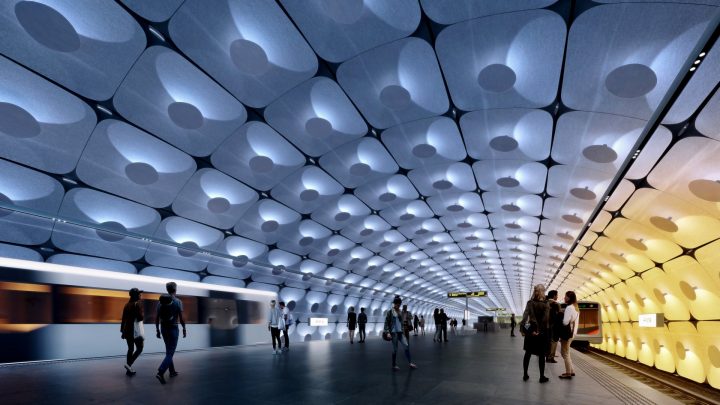 Zaha Hadid Architectsらがオスロの地下鉄新線の2駅を設計 フィヨルドが作り出した⾃然を表現