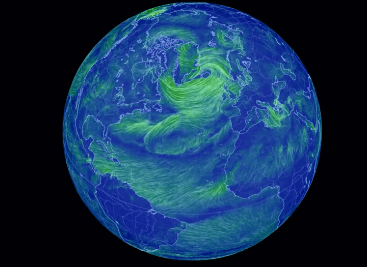 Cameron Beccarioによる風速データの可視化プロジェクト 「Earth wind map」 4K画質で2018年度を振り返る