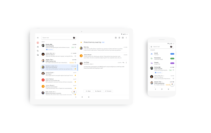 モバイル版Gmailのデザインを一新 デザインにGoogle Material Themeが採用