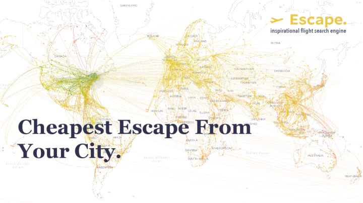 MIT Senseable City Laboratoryによる データビジュアライズドなフライト検索エンジン「Escape」