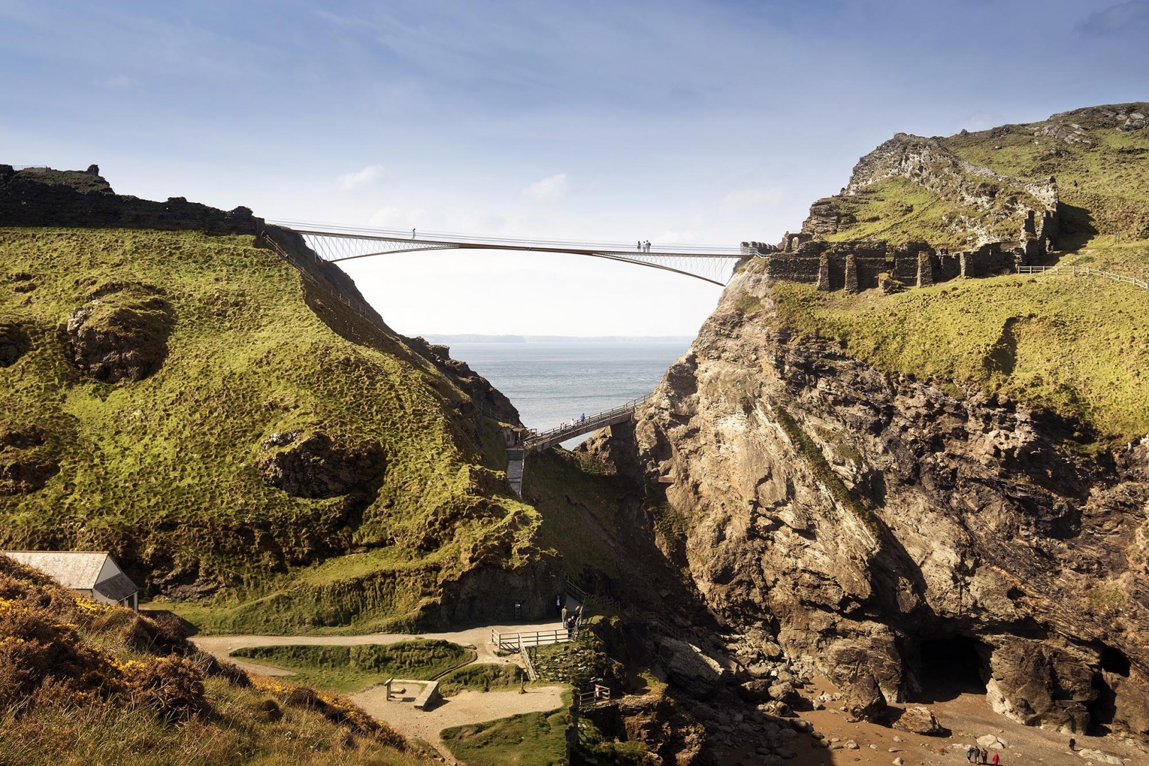 イギリス コーンウォールにある古城を結ぶ カンチレバーの歩道橋 Tintagel Footbridge Webマガジン Axis デザインのwebメディア イギリス コーンウォールにある古城を結ぶ カンチレバーの歩道橋 Tintagel Footbridge Webマガジン Axis デザインのwebメディア