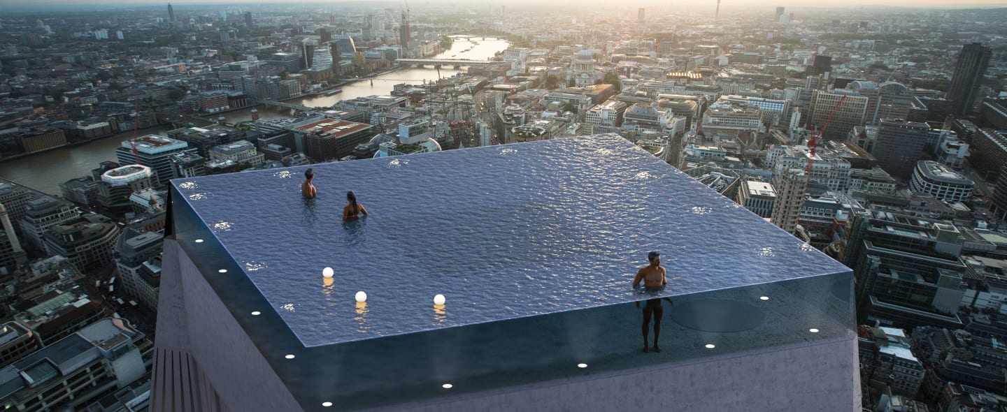 ロンドンに360度一望の地上200m超えプールが登場！？ キャストアクリルでプールの壁や底はすべて透明に AXIS Web デザインの