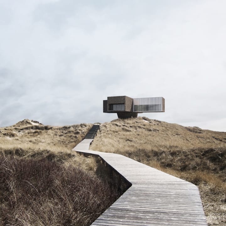 Viktor Sørlessによる十字型の建築「DUNE HOUSE」 デンマークの海岸線に建つモダンな住宅