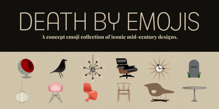 ミッドセンチュリーの名作家具が絵文字に Death by Modernismによる「Midcentury Emojis」