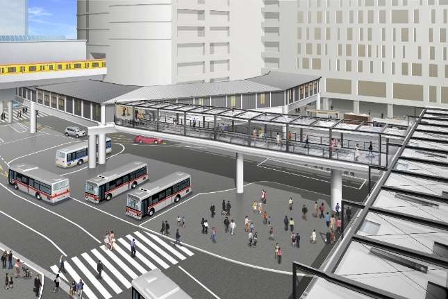 渋谷駅西口の新たな歩行者デッキが2020年7月に供用開始 利便性の高い仮設歩行者ネットワークを構築