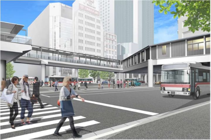 渋谷駅西口の新たな歩行者デッキが年7月に供用開始 利便性の高い仮設歩行者ネットワークを構築 Webマガジン Axis デザインのwebメディア