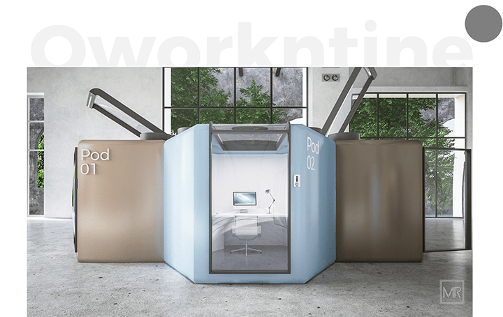 オフィス出社の安全対策として、 密閉型ワーキングスペースポッドシステム「Q.workntine」が登場