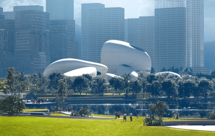 アース・アートのような現実離れした空間 MAD Architectsが手がける「Shenzhen Bay Culture Park」