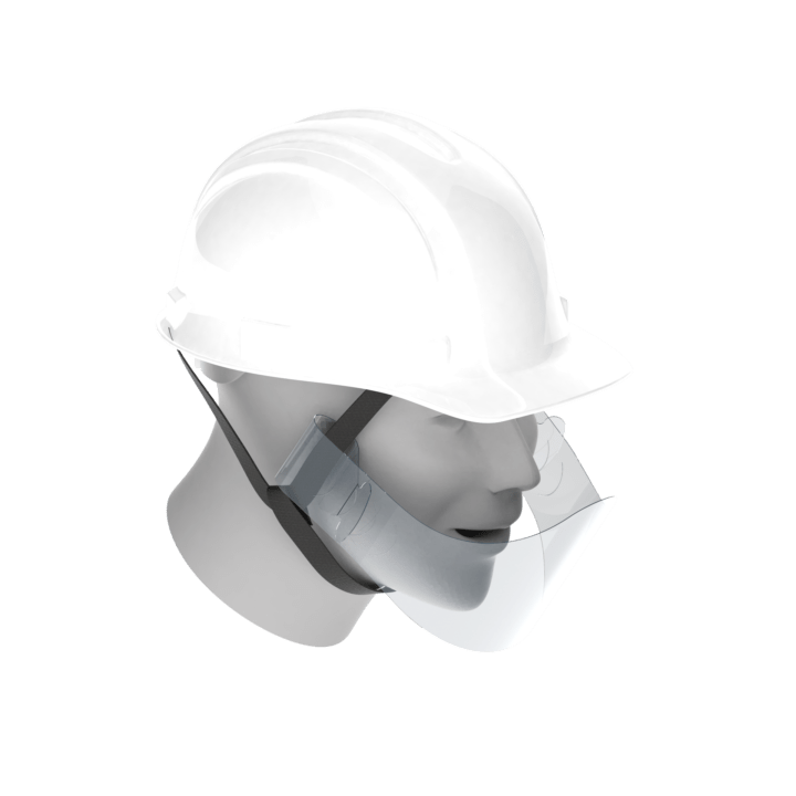 夏場の工場や作業現場でも安心して使えるフェイスシールド 作業用ヘルメットに装着する「マウスシールド」が登場 | Webマガジン「AXIS」 |  デザインのWebメディア