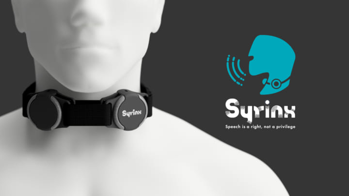 東京大学大学院から、失われた声を取り戻す ウェアラブルデバイス「Syrinx」を開発