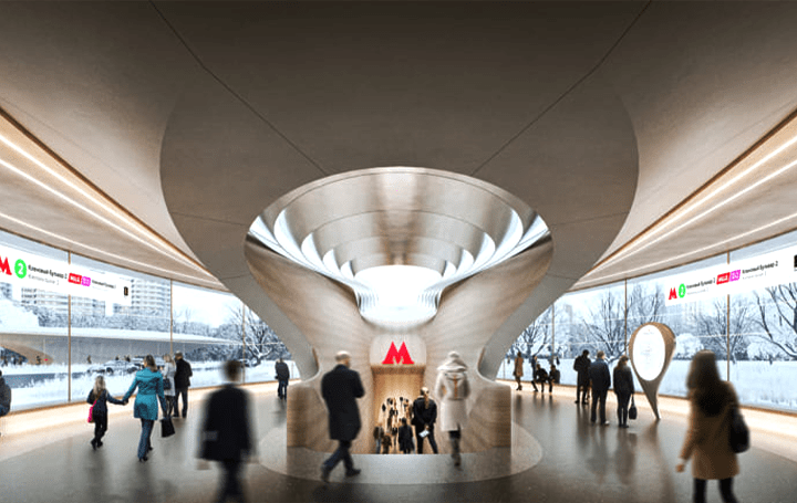 Zaha Hadid Architects、モスクワ地下鉄の新駅 「Klenoviy Boulevard Station 2」をデザイン