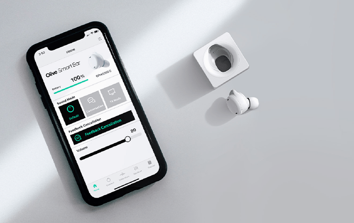 スマホで音の個別調整ができる 聴覚サポートイヤホン「Olive Smart Ear」