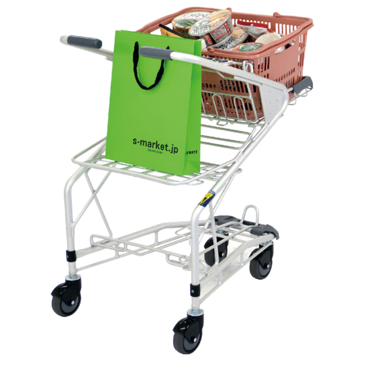 買物カゴを3個載せられる コンパクトで軽量なショッピングカート | Web