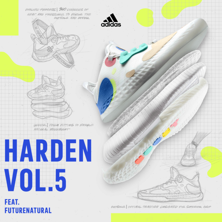 アディダスのシューズイノベーション「Futurenatural」から バスケットシューズ「Harden Vol. 5」が登場