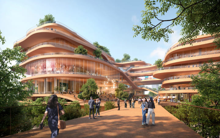 都会に公共スぺースと自然の景観を組み込む MVRDVによる複合施設「Shenzhen Terraces」