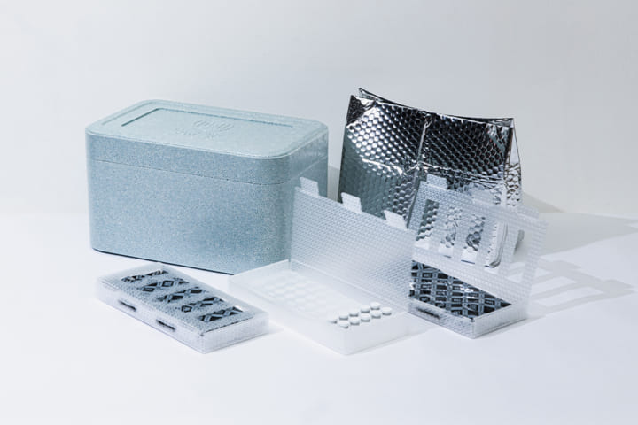 「プチプチ」と「アイスエナジー」を組み合わせた ワクチン短距離輸送用保冷ボックス