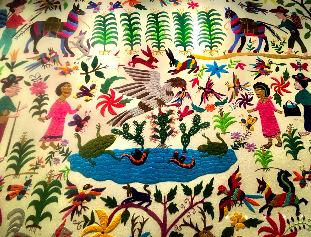 ビンテージメキシコ絵画　メキシコ伝統アマテアート メキシコ,アート,色,伝統紙,アマテ, - メキシコ直輸入 輸入雑貨