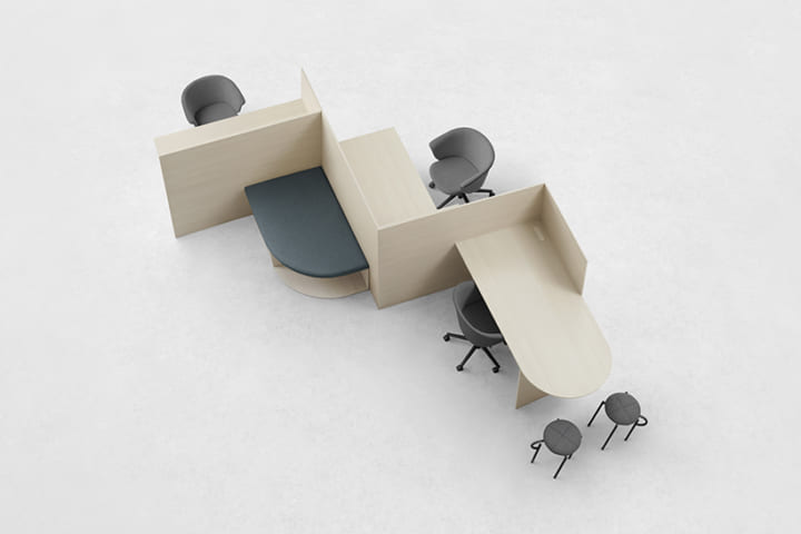 nendoが「円」と「角」でデザインした オフィス家具コレクション「enKAK」
