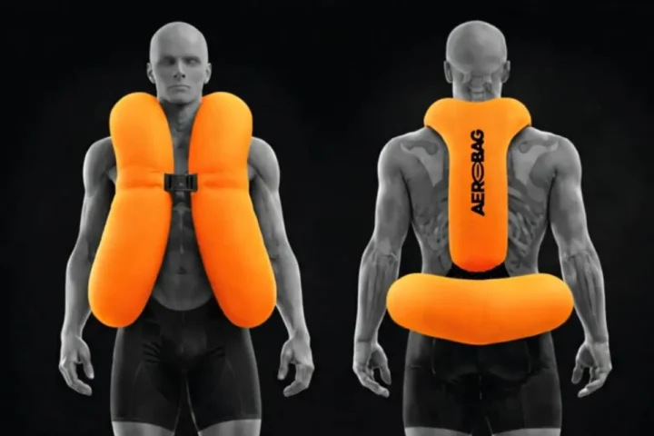 ビブショーツ一体型で空気抵抗を最小化    Aerobagがプロサイクリング向けウェアラブルエアバッグを発表